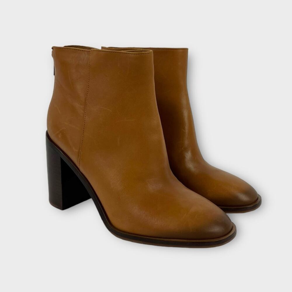 Antonio Melani Cammden Casual Leather Block Heel Booties Size 9